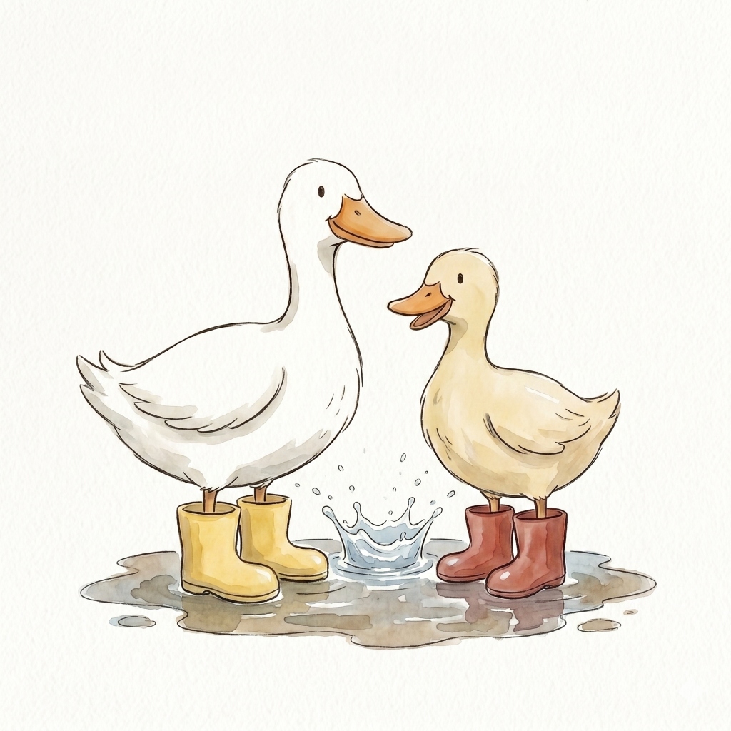 Ducks in Wellington Boots